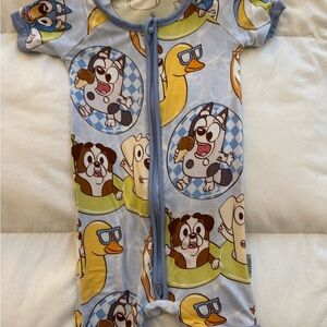Bluey and friends pool party Print Kids One Piece bamboo
